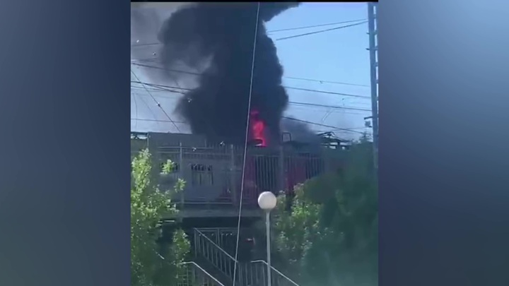 Электричка загорелась в подмосковном Солнечногорске